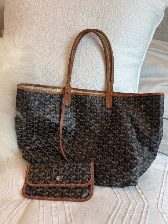 Goyard Handbags - Authentic GOYARD ST. LOUIS TOTE PM, Black and Tan